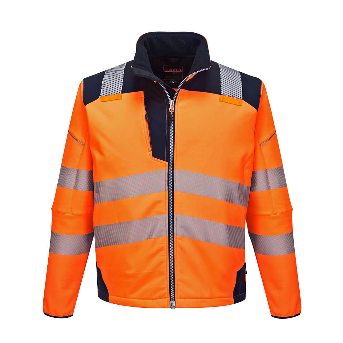 Portwest PW3 Hi-Vis Softshell in Orange/Navy, image 2