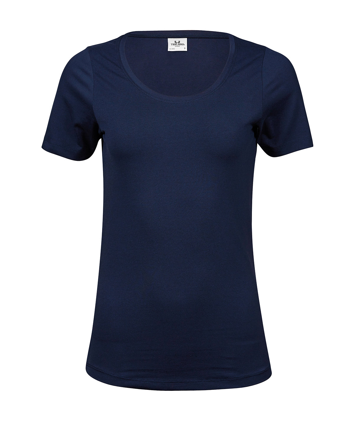 Tee Jays Women’s stretch tee in Navy, front view