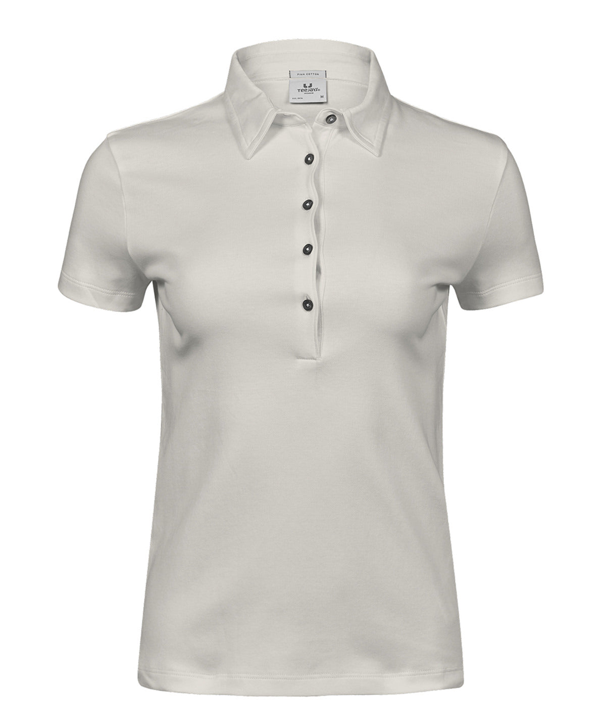Tee Jays Women’s Pima cotton polo in Cement, front view