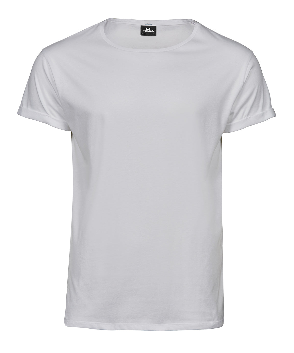 Tee Jays Roll-up tee in White, front view