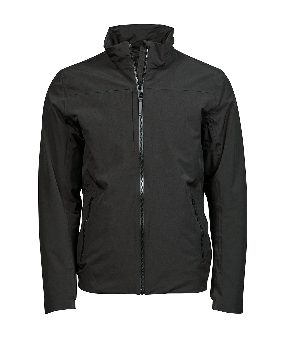 Tee Jays All weather jacket in Black, front view