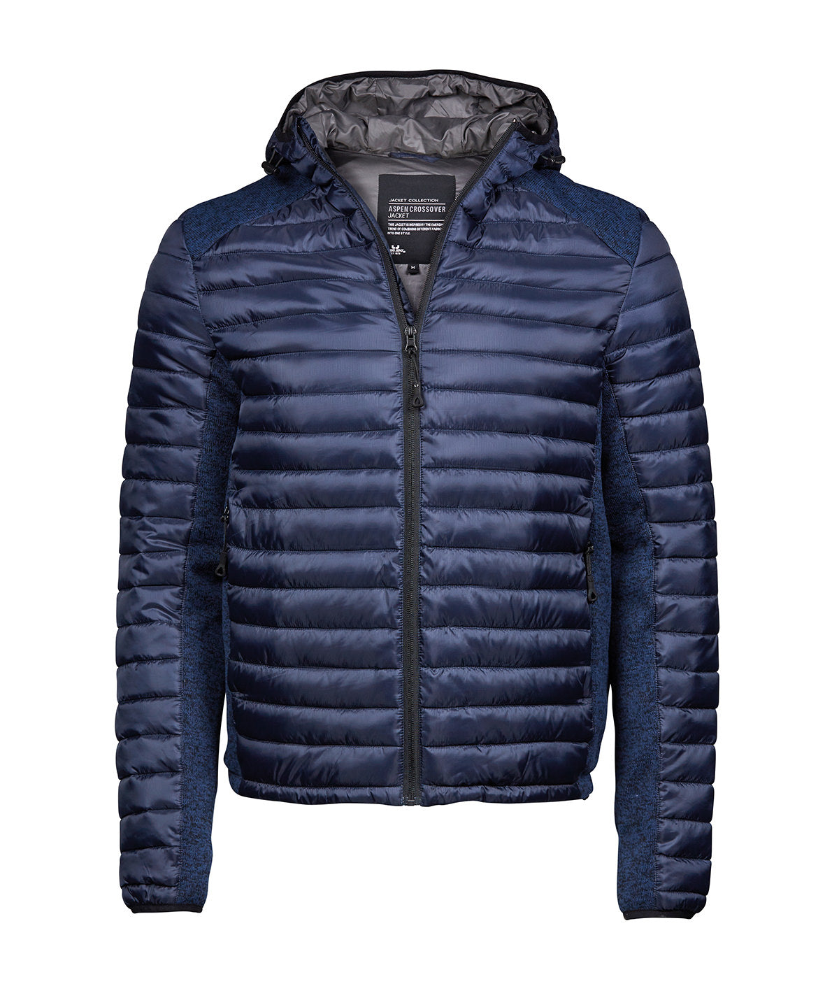 Tee Jays Hooded outdoor crossover in Navy/Navy Melange, front view