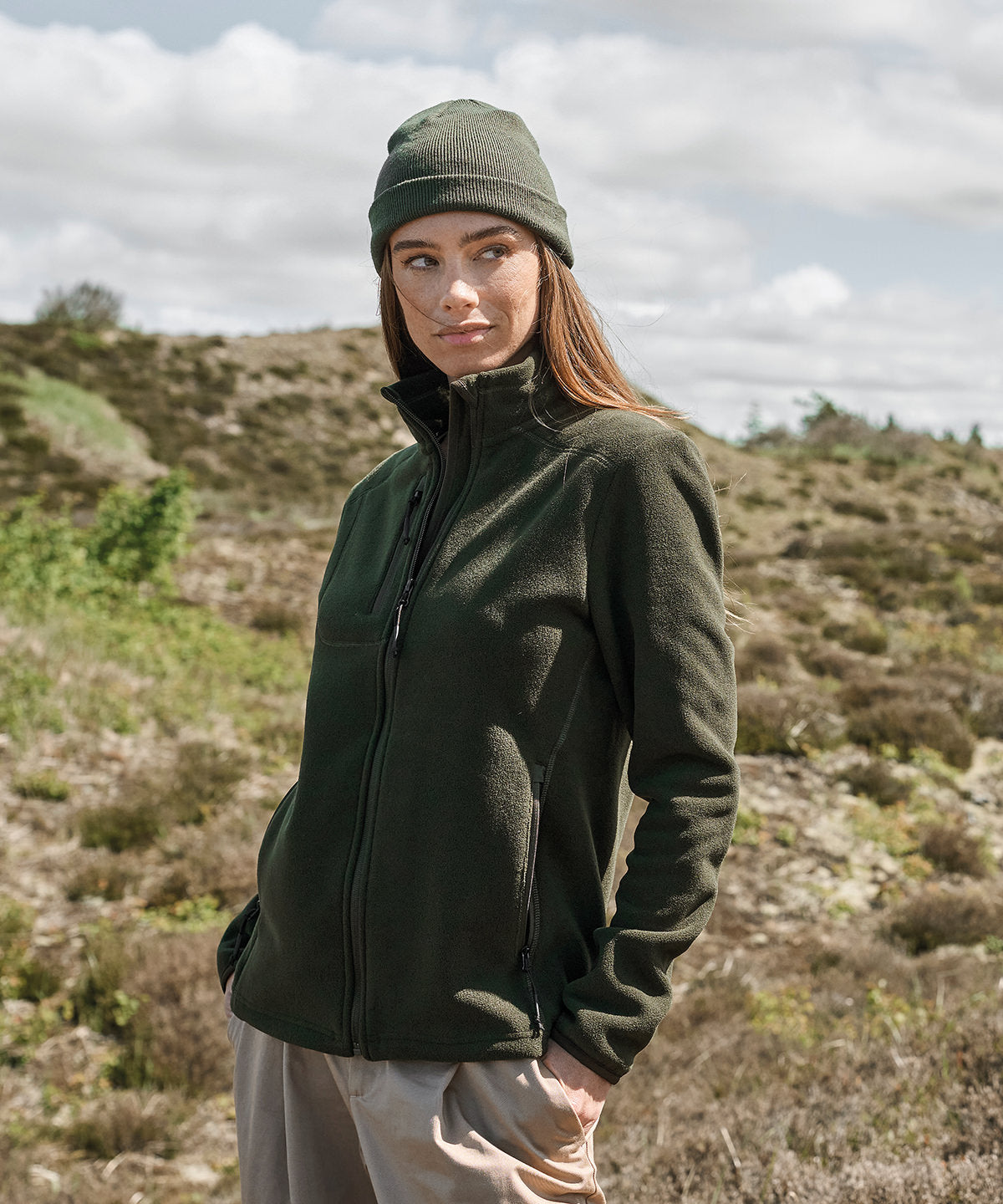 Tee Jays Women’s trail fleece, lifestyle photo