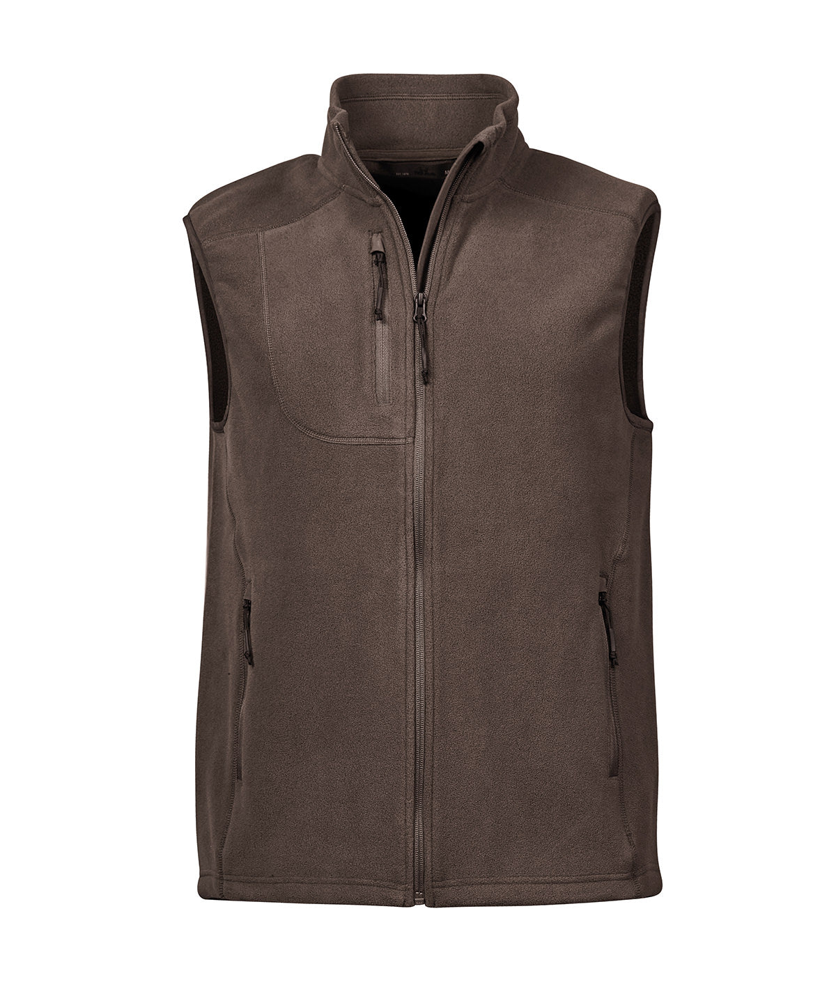 Tee Jays Trail fleece bodywarmer in Earth, front view