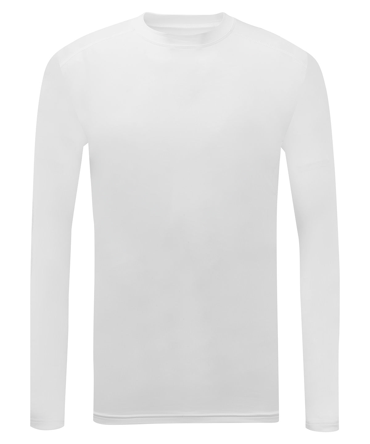 TriDri Men's performance base layer in White, front view