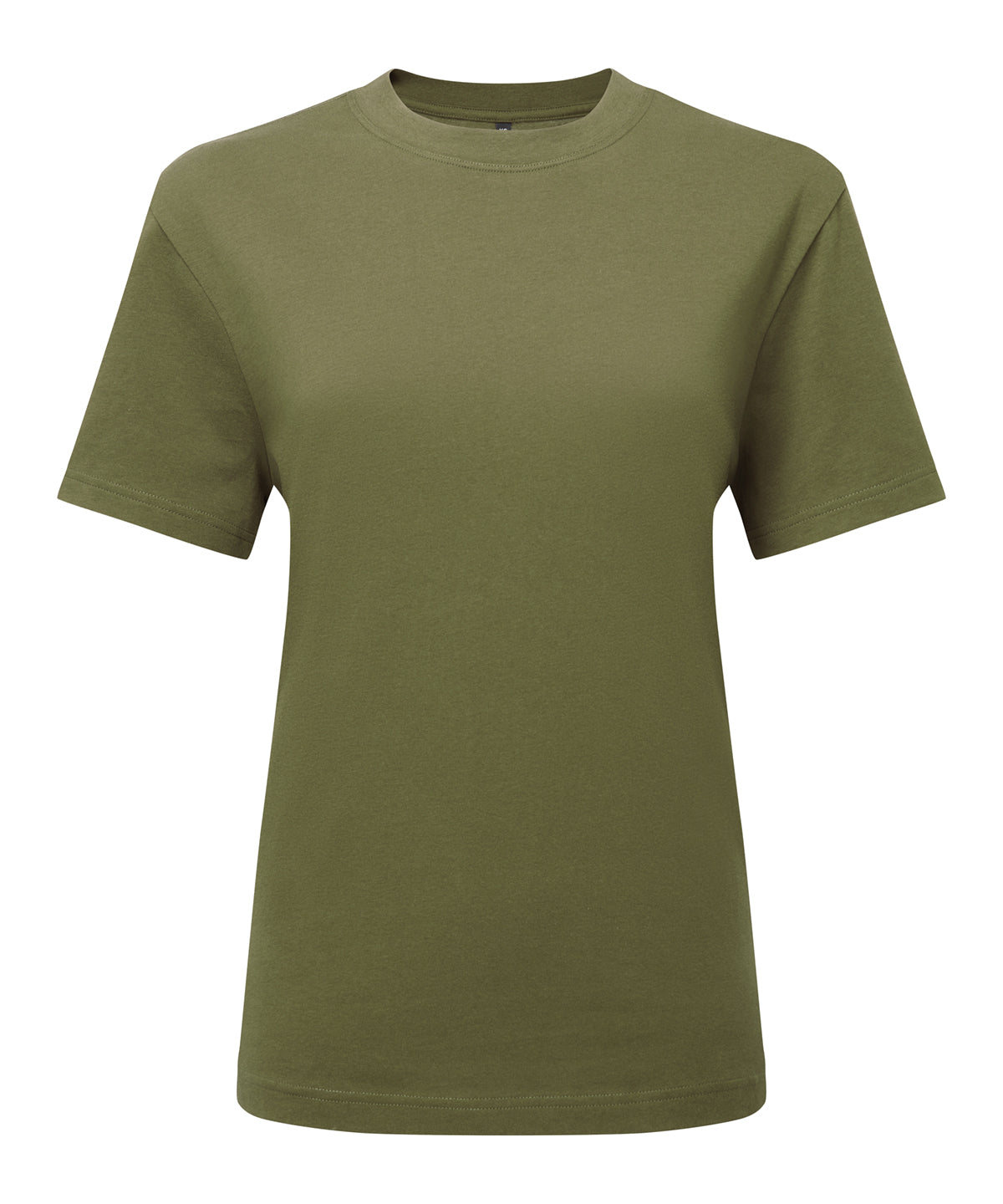 TriDri Women's organic boxy oversized t-shirt in Olive, front view