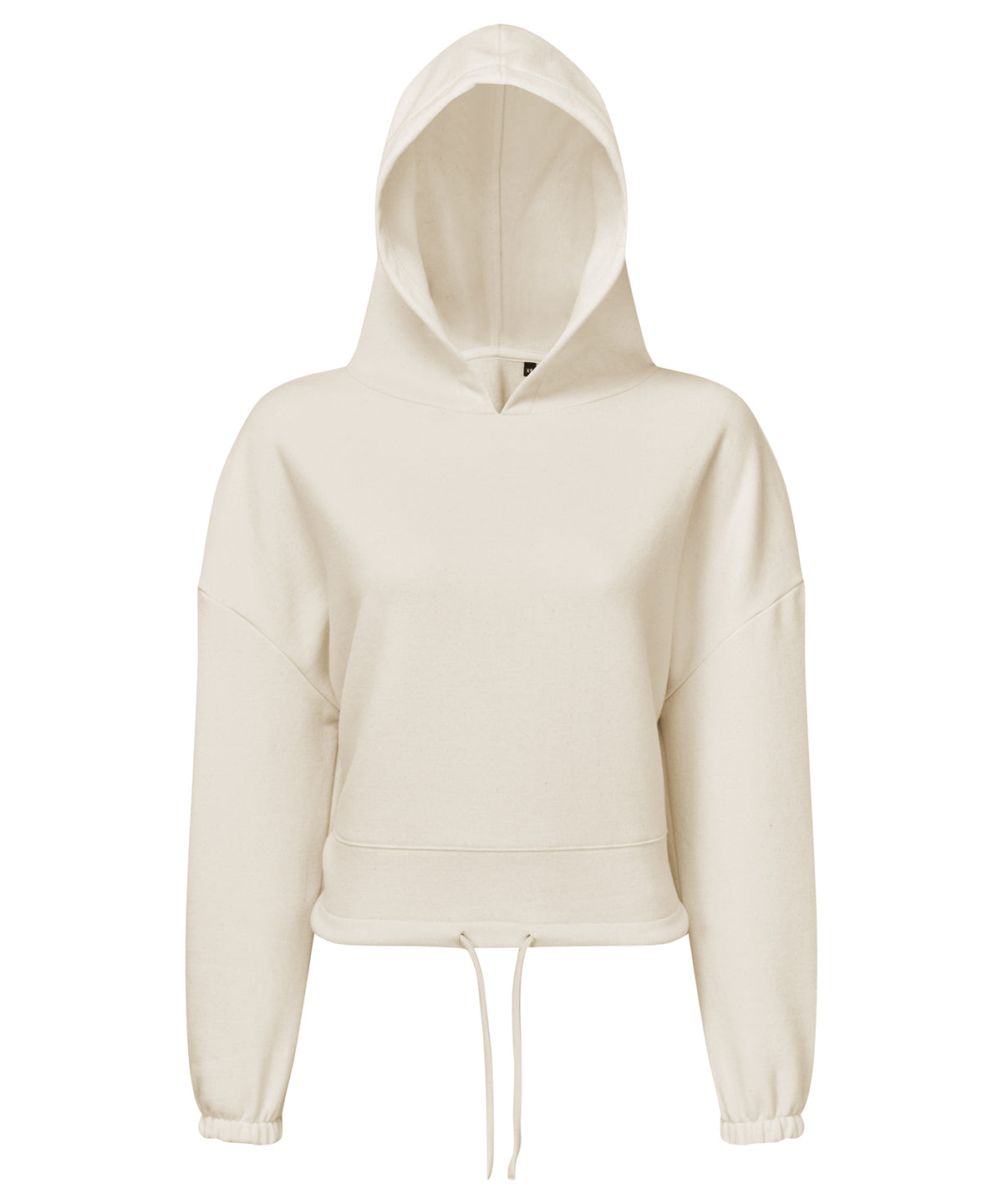 TriDri Women's cropped oversize hoodie in Natural, front view