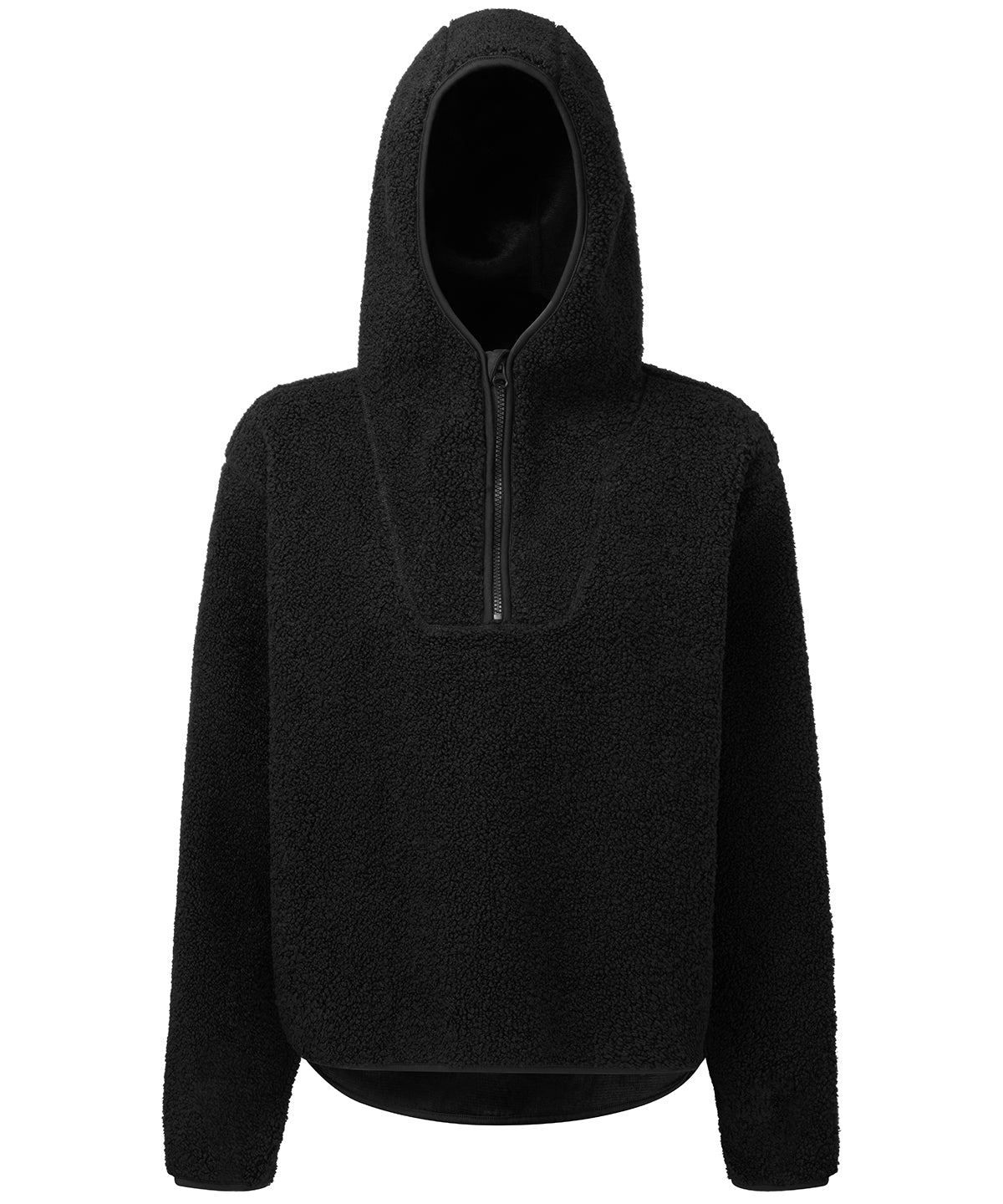TriDri Women's sherpa ¼ zip hoodie, lifestyle photo