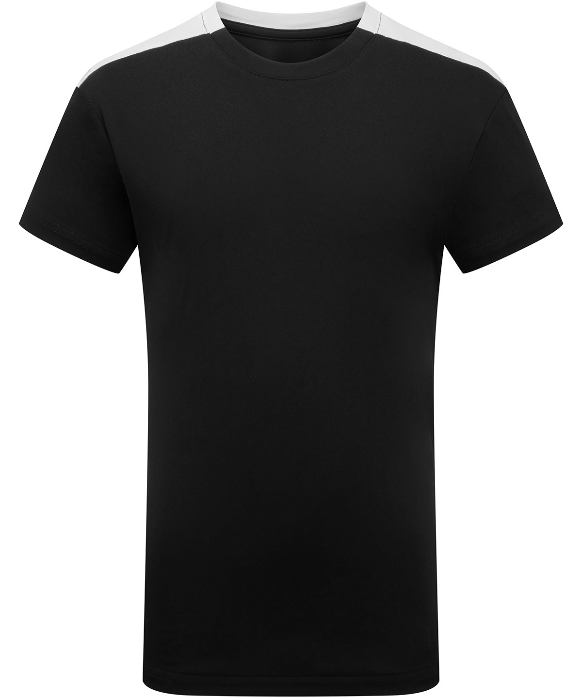 TriDri Kids contrast performance t-shirt in Black/White, front view
