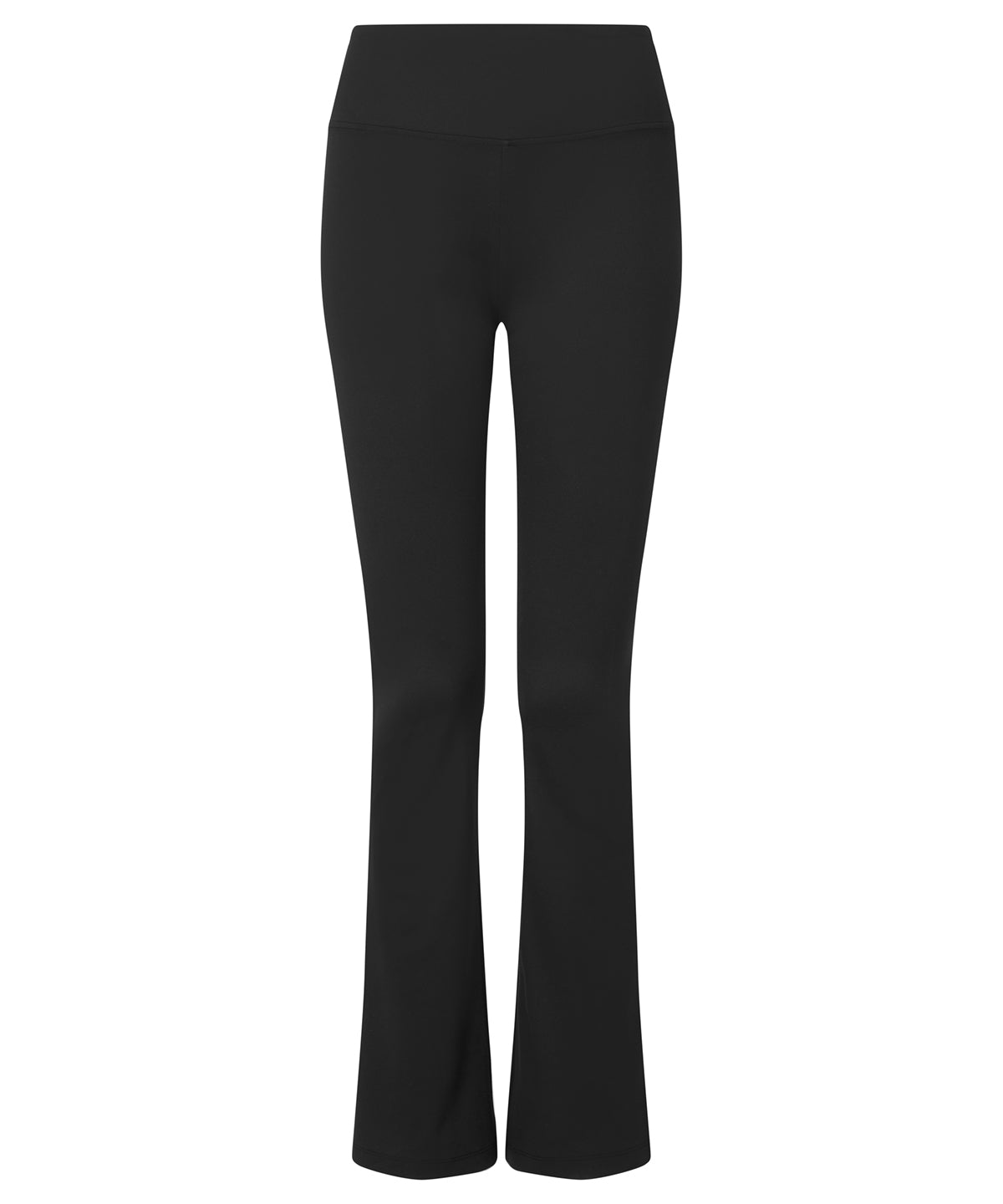 TriDri Women's recycled flare leggings in Black, front view