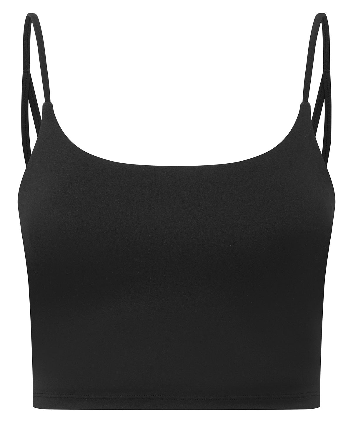 TriDri Women's recycled luxe bra in Black, front view