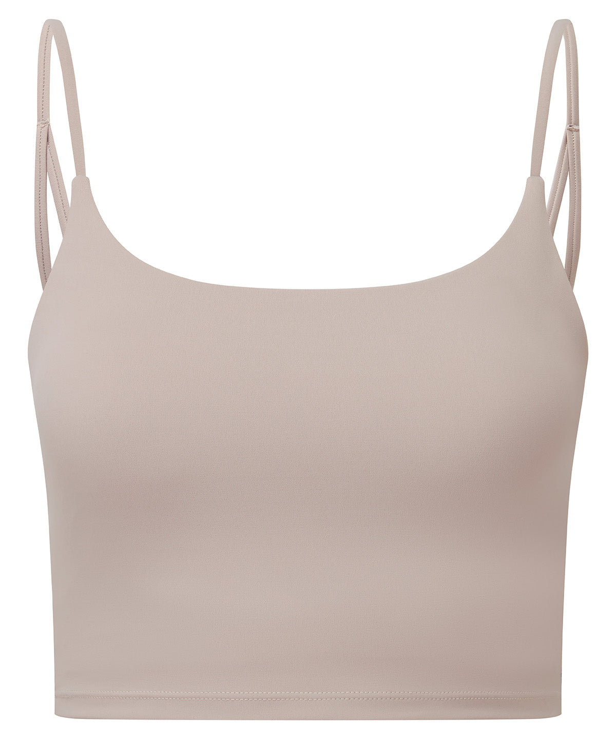 TriDri Women's recycled luxe bra in Stone, front view