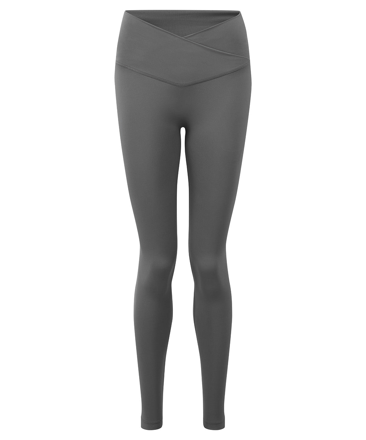 TriDri Women's recycled luxe leggings in Charcoal, front view