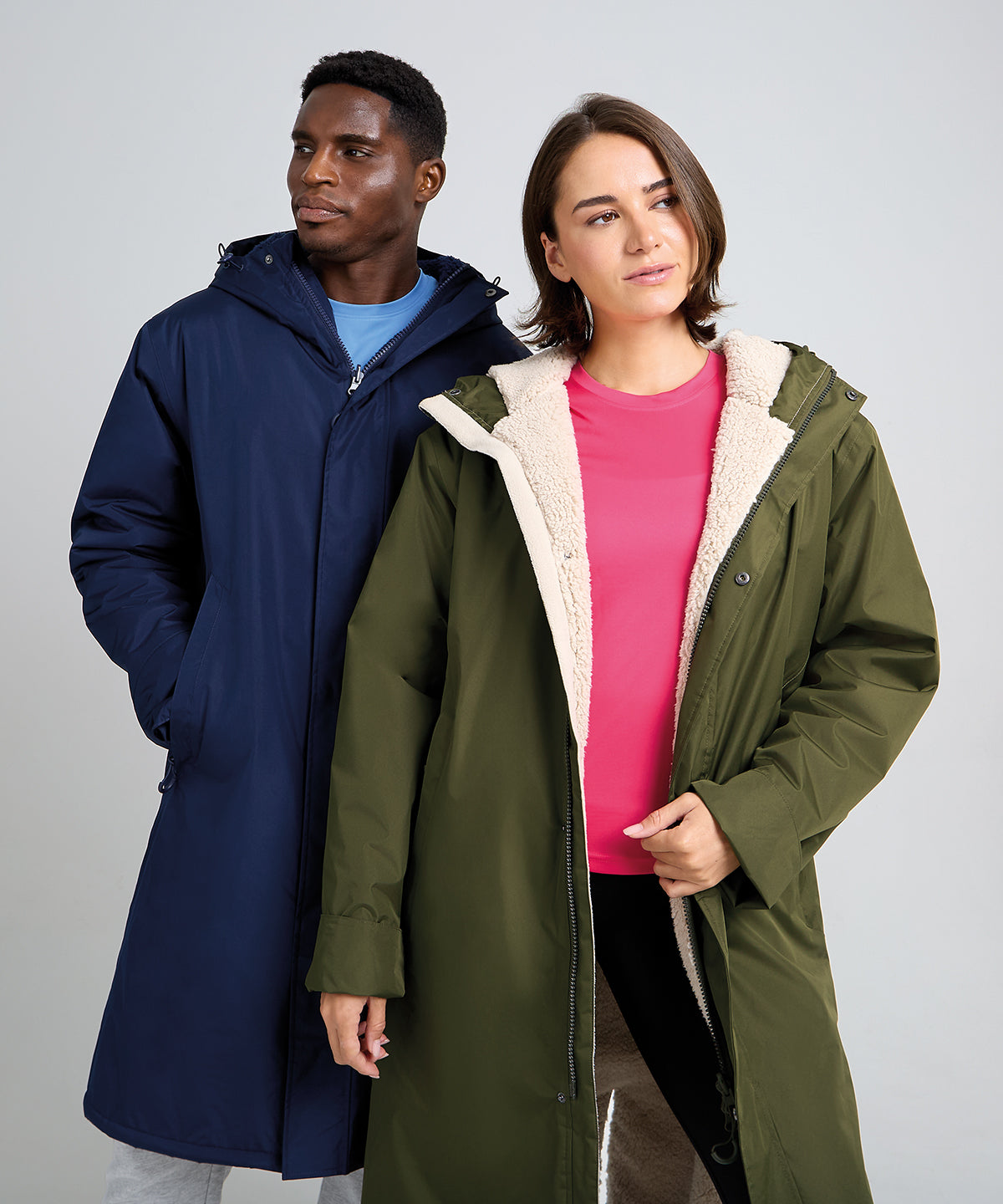 TriDri Recycled all-seasons waterproof longline robe, lifestyle photo