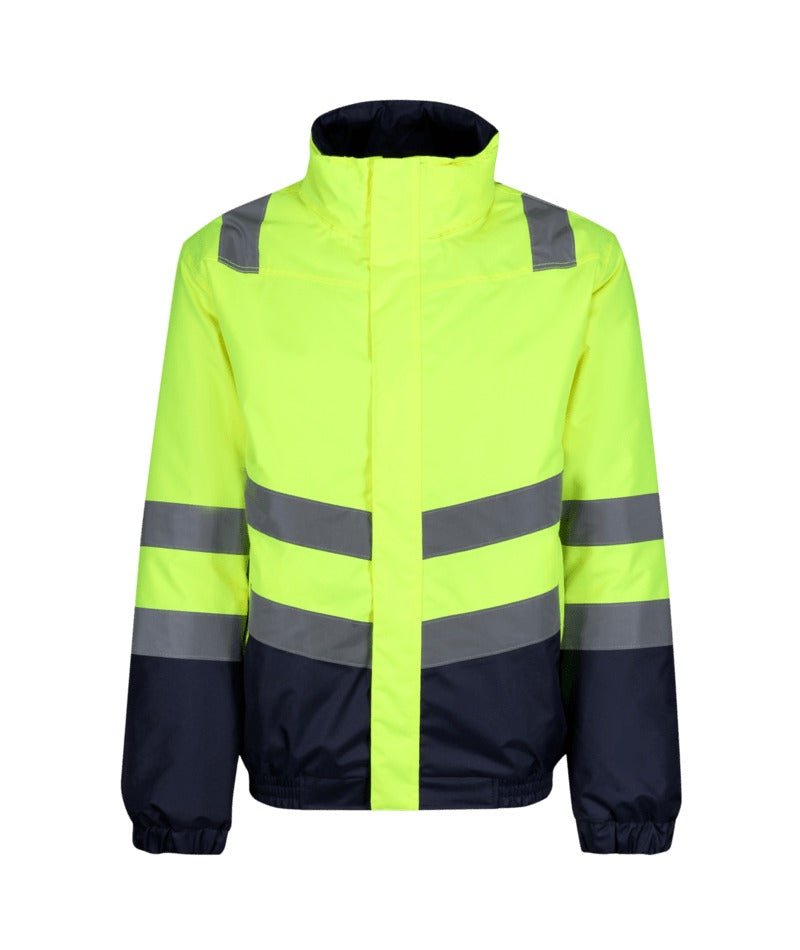 Regatta Professional - Hi-Vis Pro Two-Tone Classic Bomber Jacket - Yellow/Navy