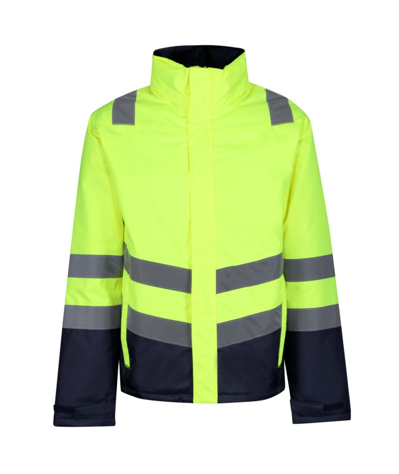 Regatta Professional - Men's Waterproof Hi-Vis Parka Jacket - Yellow/Navy