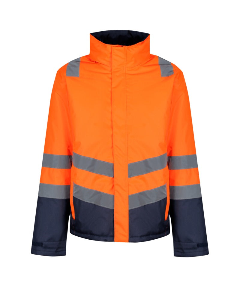 Regatta Professional - Men's Waterproof Hi-Vis Parka Jacket - Orange/Navy