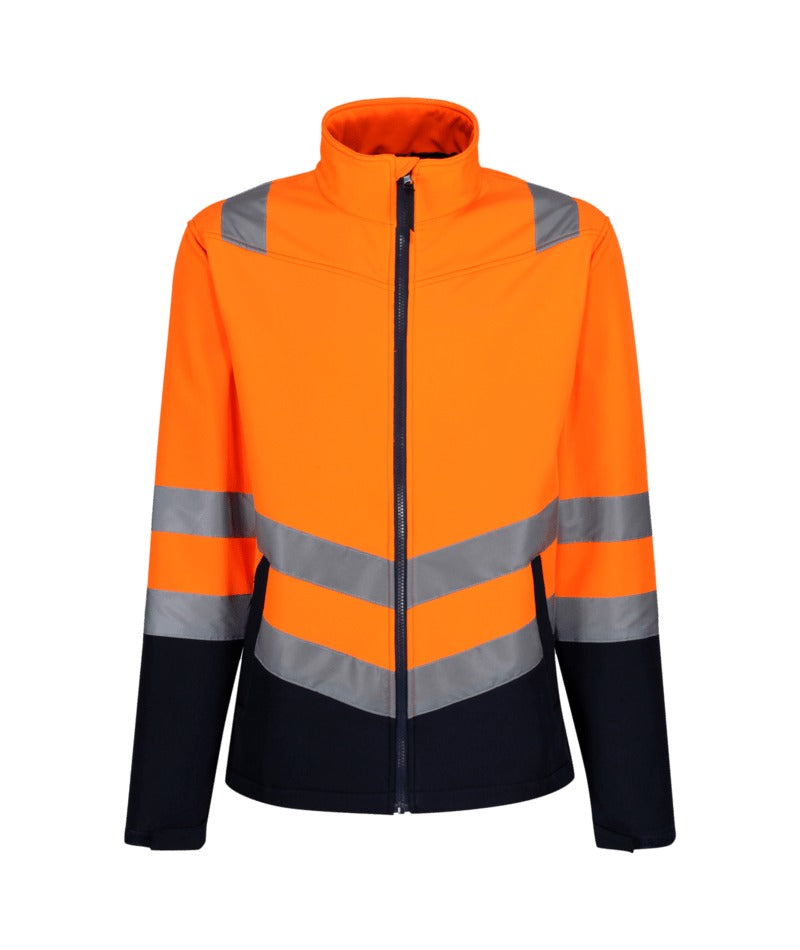 Regatta Professional - Men's Hi-Vis 2-Layer Softshell Jacket - Orange/Navy