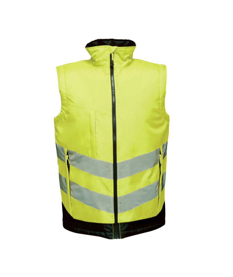 ProRTX x4 Polo + x2 Hoodie + x2 Hi-Vis Vest + Bodywarmer Pack - Regatta Professional TRA840 Hi-Vis Pro Two-Tone Insulated Bodywarmer front