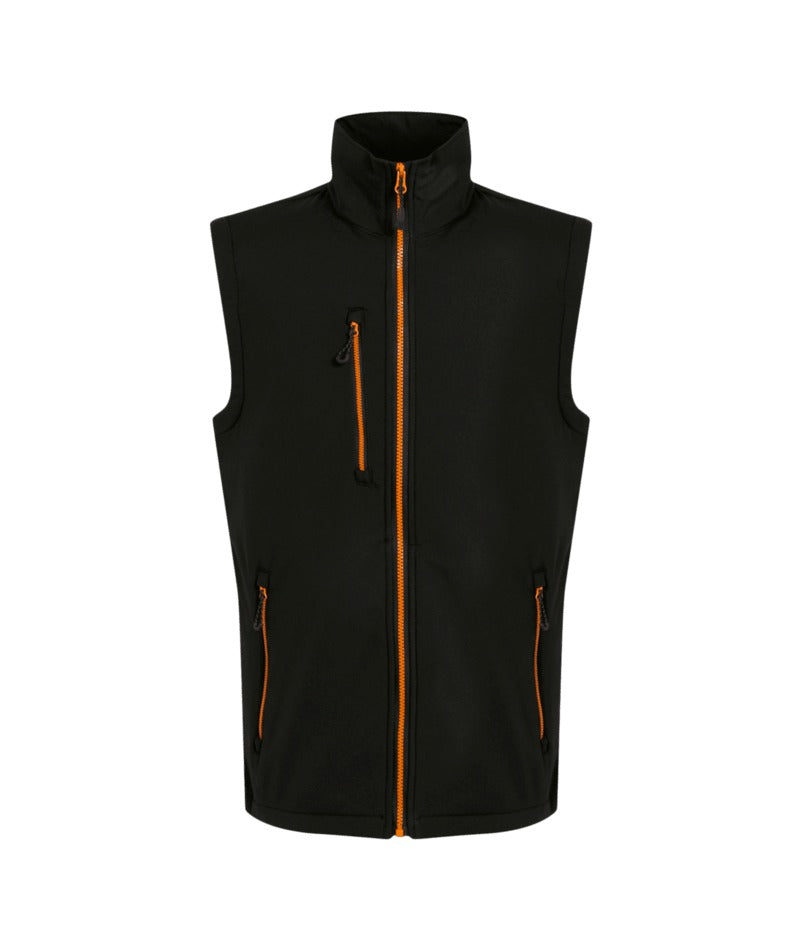 Regatta Professional - Navigate 2-Layer Softshell Bodywarmer - Black/OrangePop