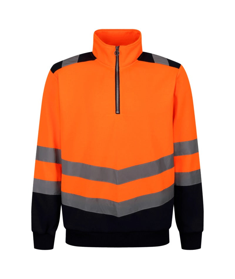 Regatta Professional - Hi-Vis Pro Two-Tone Quarter-Zip Sweat Top - Orange/Navy