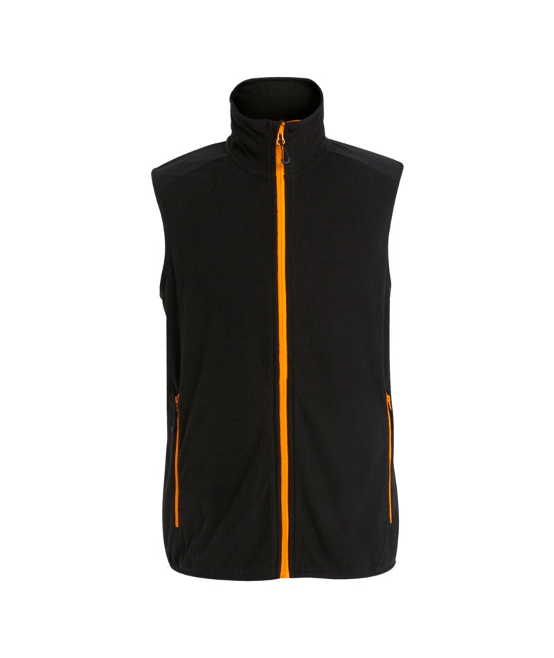 Regatta Professional - Navigate Lightweight Fleece Bodywarmer - Black/OrangePop