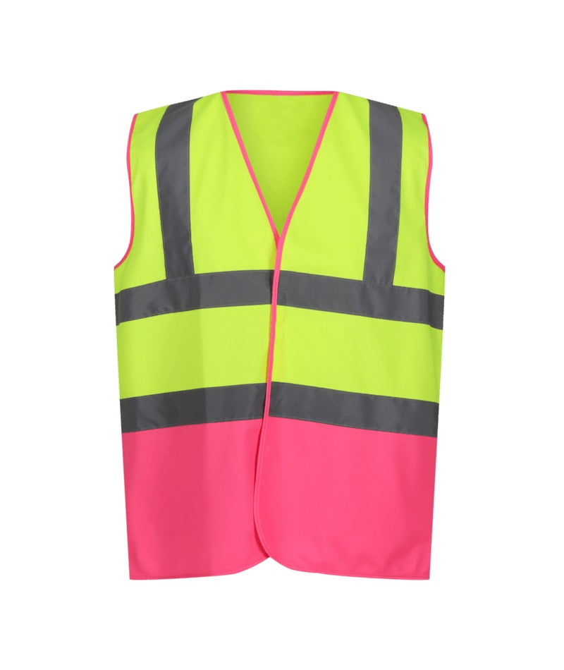 Regatta Professional - Men's Two Tone Hi-Vis Vest - Fluro Yellow/Pink