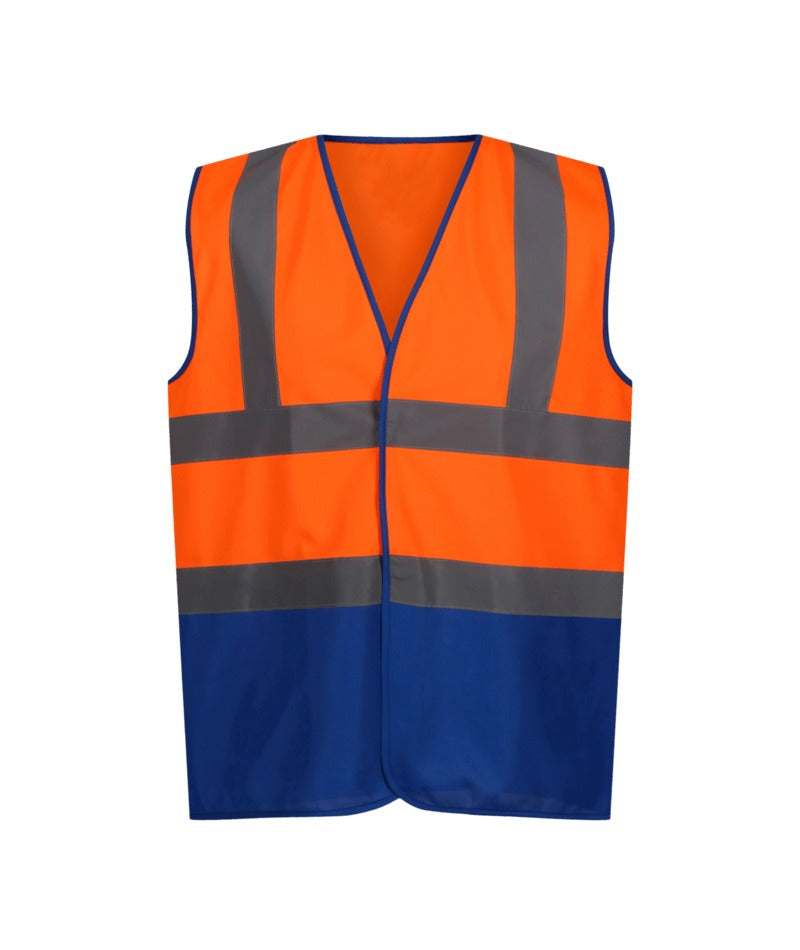 Regatta Professional - Men's Two Tone Hi-Vis Vest - Fluro Orange/Royal Blue