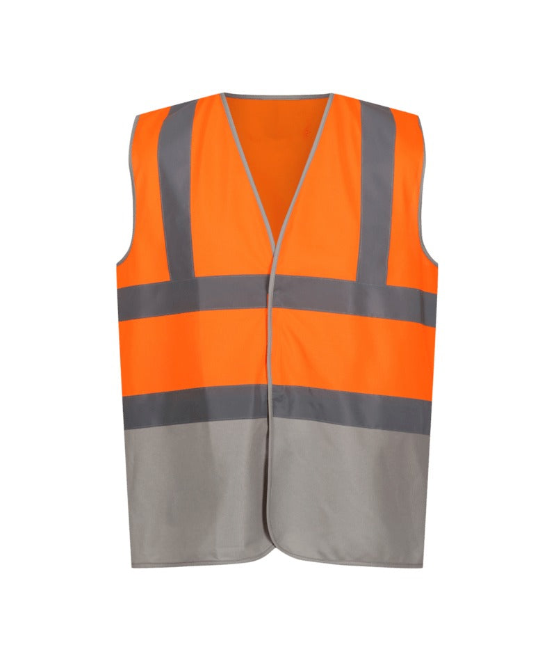 Regatta Professional - Men's Two Tone Hi-Vis Vest - Fluro Orange/Seal Grey