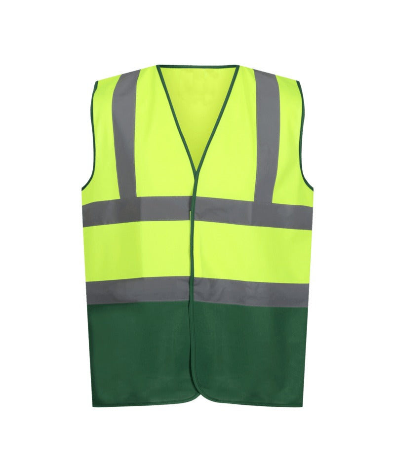 Regatta Professional - Men's Two Tone Hi-Vis Vest - Fluro Yellow/Medical Green