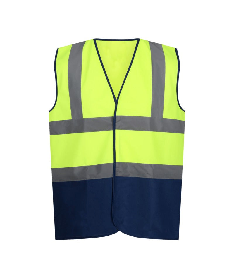 Regatta Professional - Men's Two Tone Hi-Vis Vest - Fluro Yellow/Navy