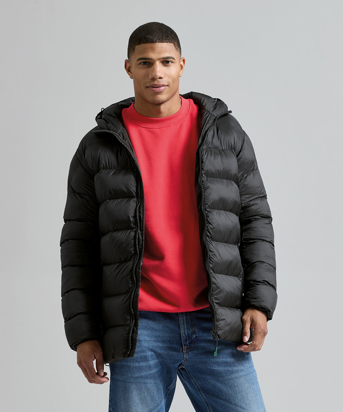 2786 Solitude recycled hooded jacket in Black, lifestyle photo