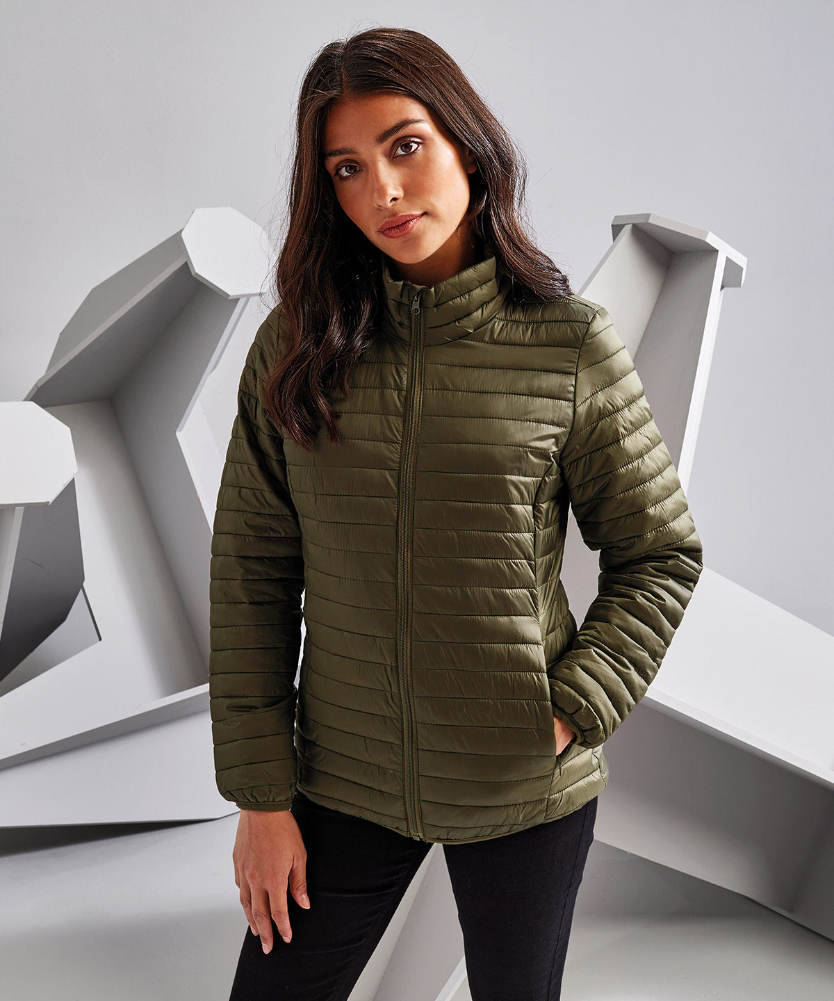 2786 Women's tribe fineline padded jacket, lifestyle photo