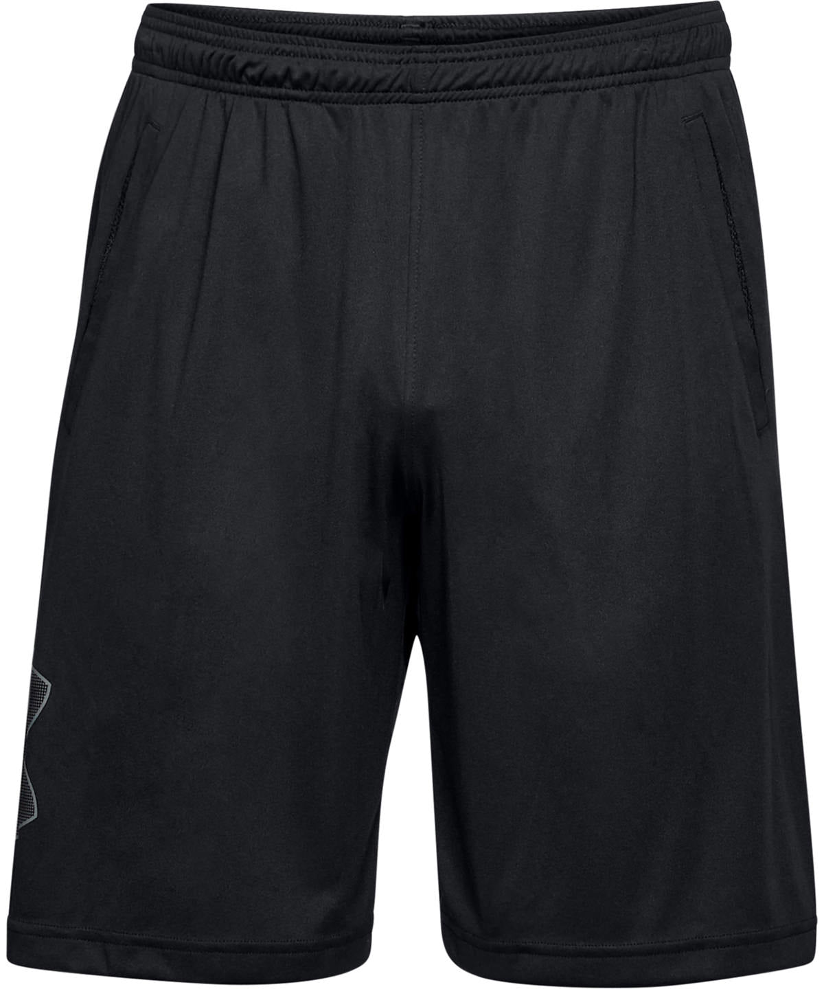 Under Armour Tech graphic shorts in Black/Graphite, front view