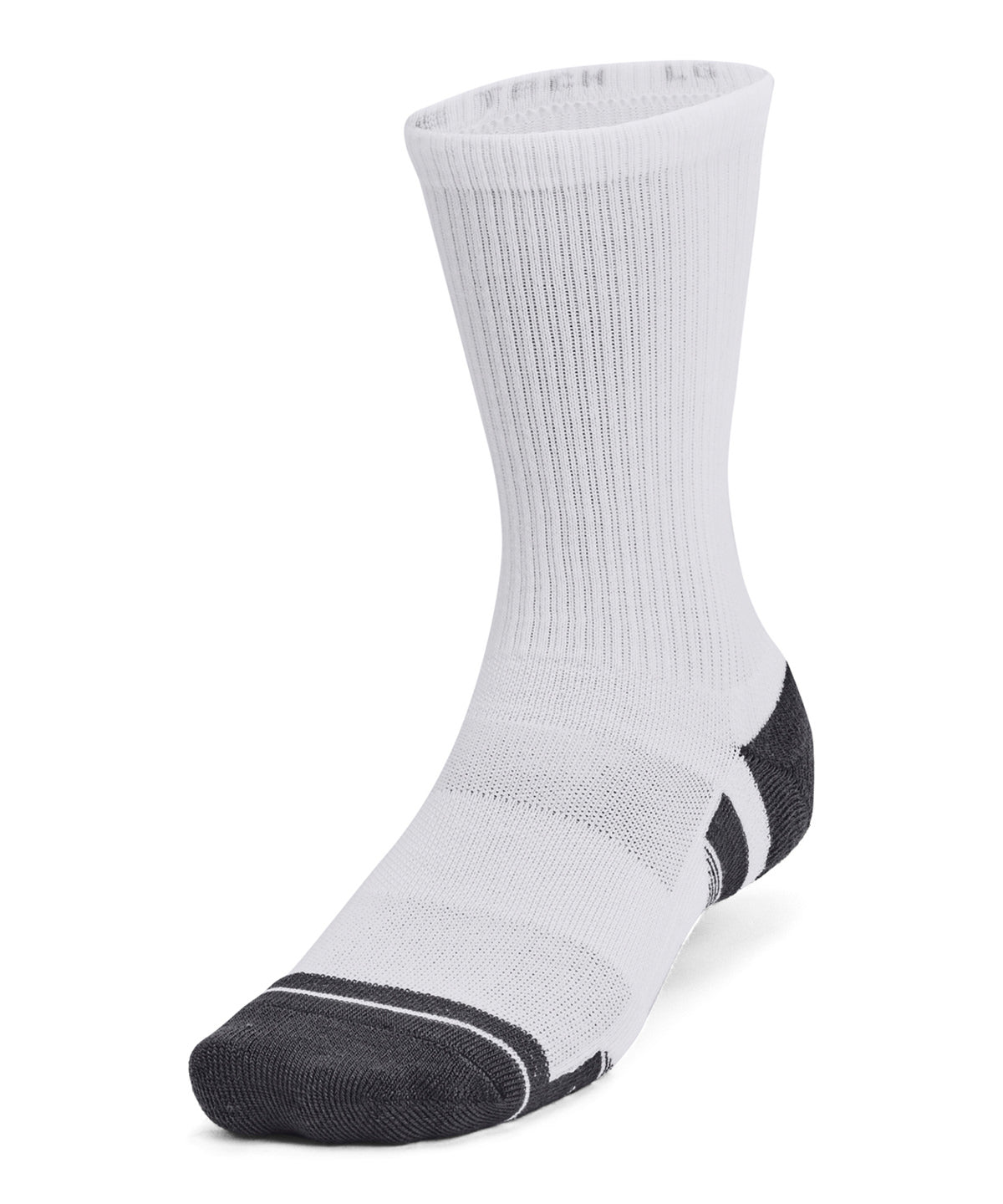 Under Armour UA Performance tech 3-pack crew socks in White, front view