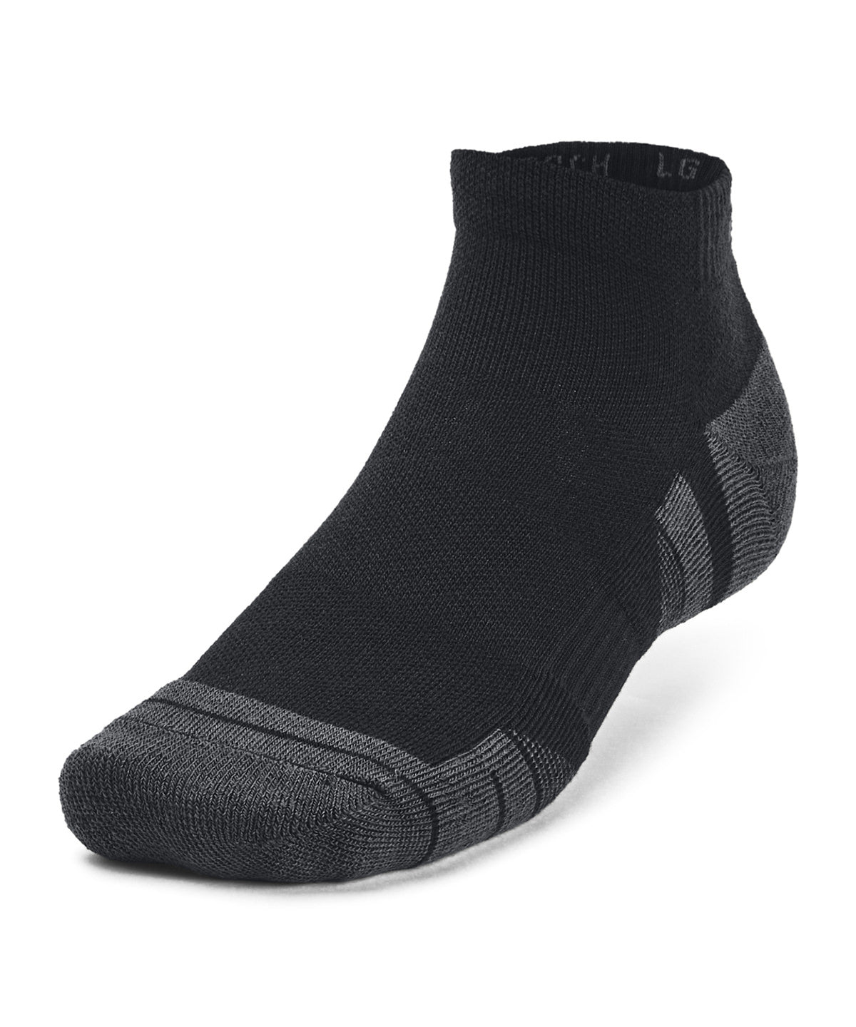 Under Armour UA Performance tech 3-pack low cut socks in Black, front view