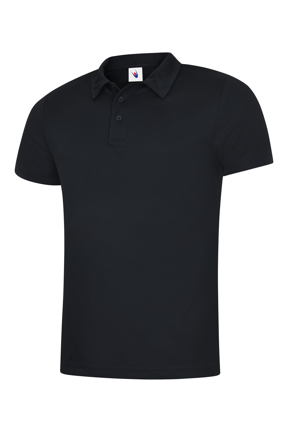 Uneek Mens Ultra Cool Poloshirt in Black, back view
