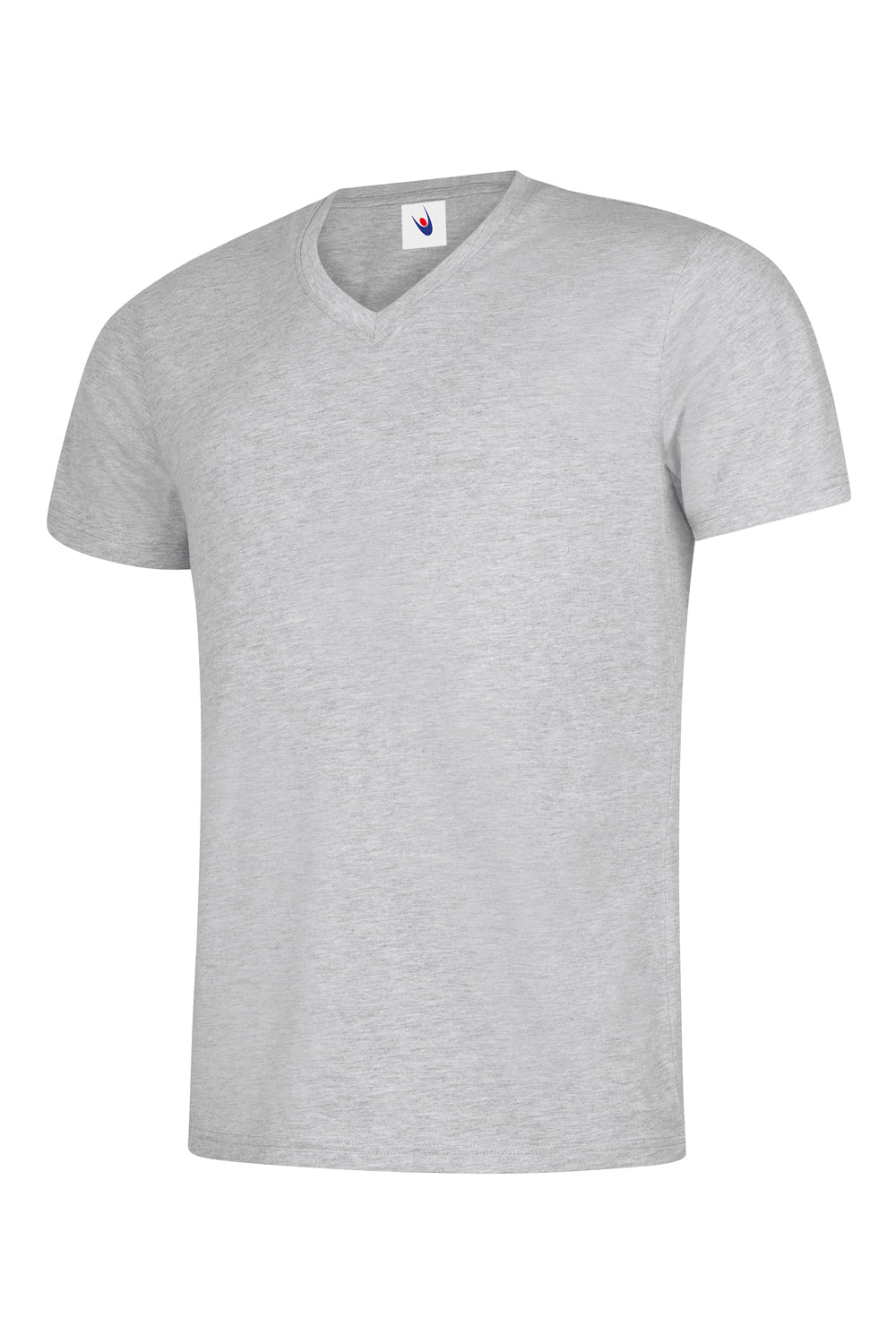 Uneek Classic V Neck T-shirt in Heather Grey