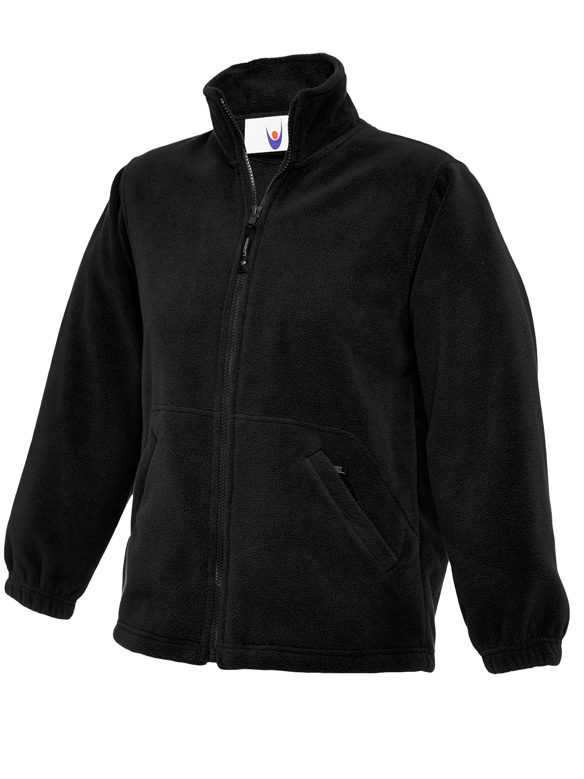Uneek Childrens Classic Full Zip Fleece Jacket in Black, back view