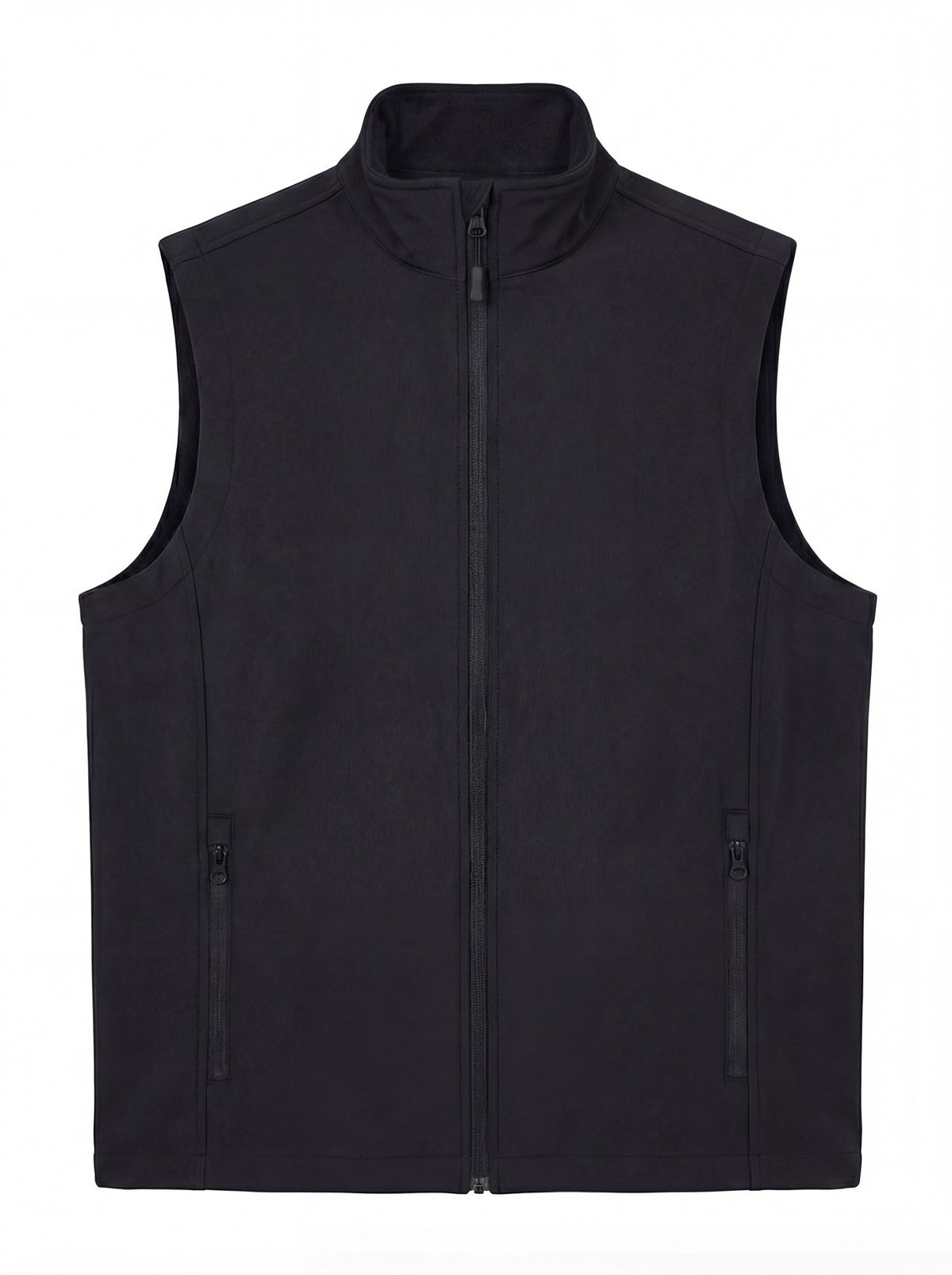 Uneek Printable Softshell Gilet in Black/Black, front view