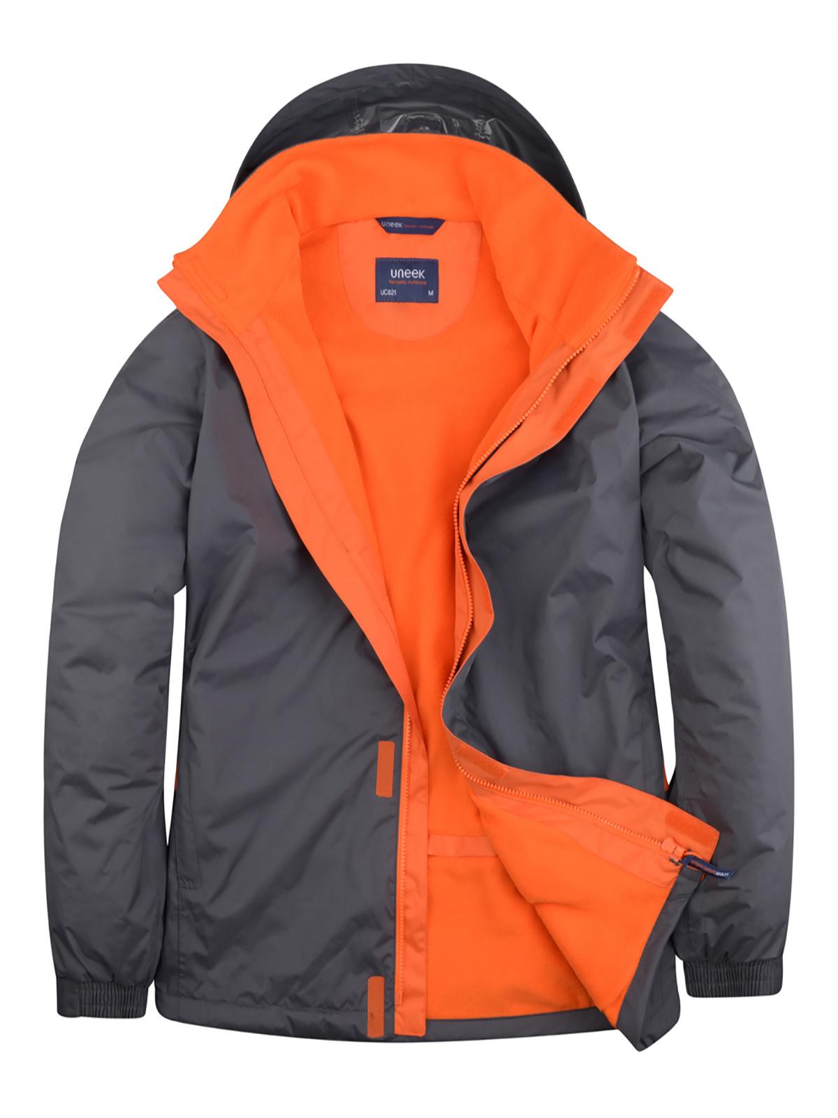 Uneek Deluxe Outdoor Jacket in Deep Grey/Fiery Orange