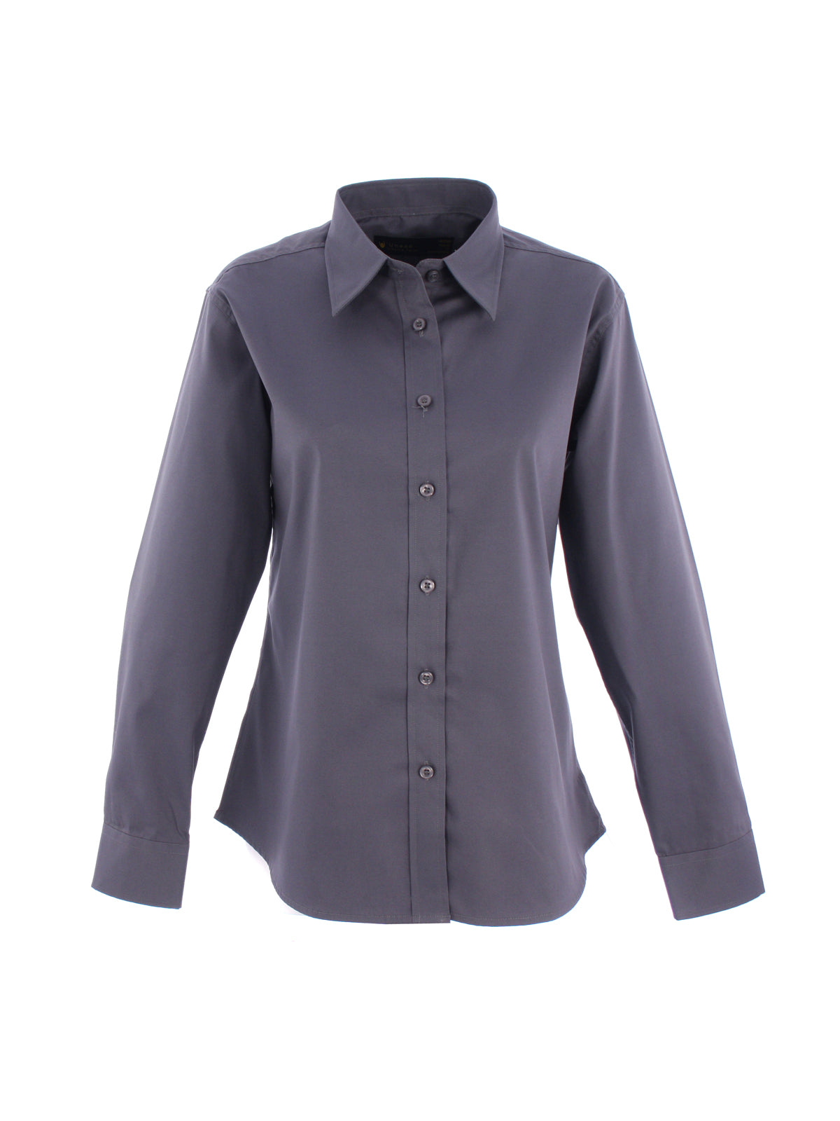 Uneek Ladies Pinpoint Oxford Full Sleeve Shirt in Charcoal