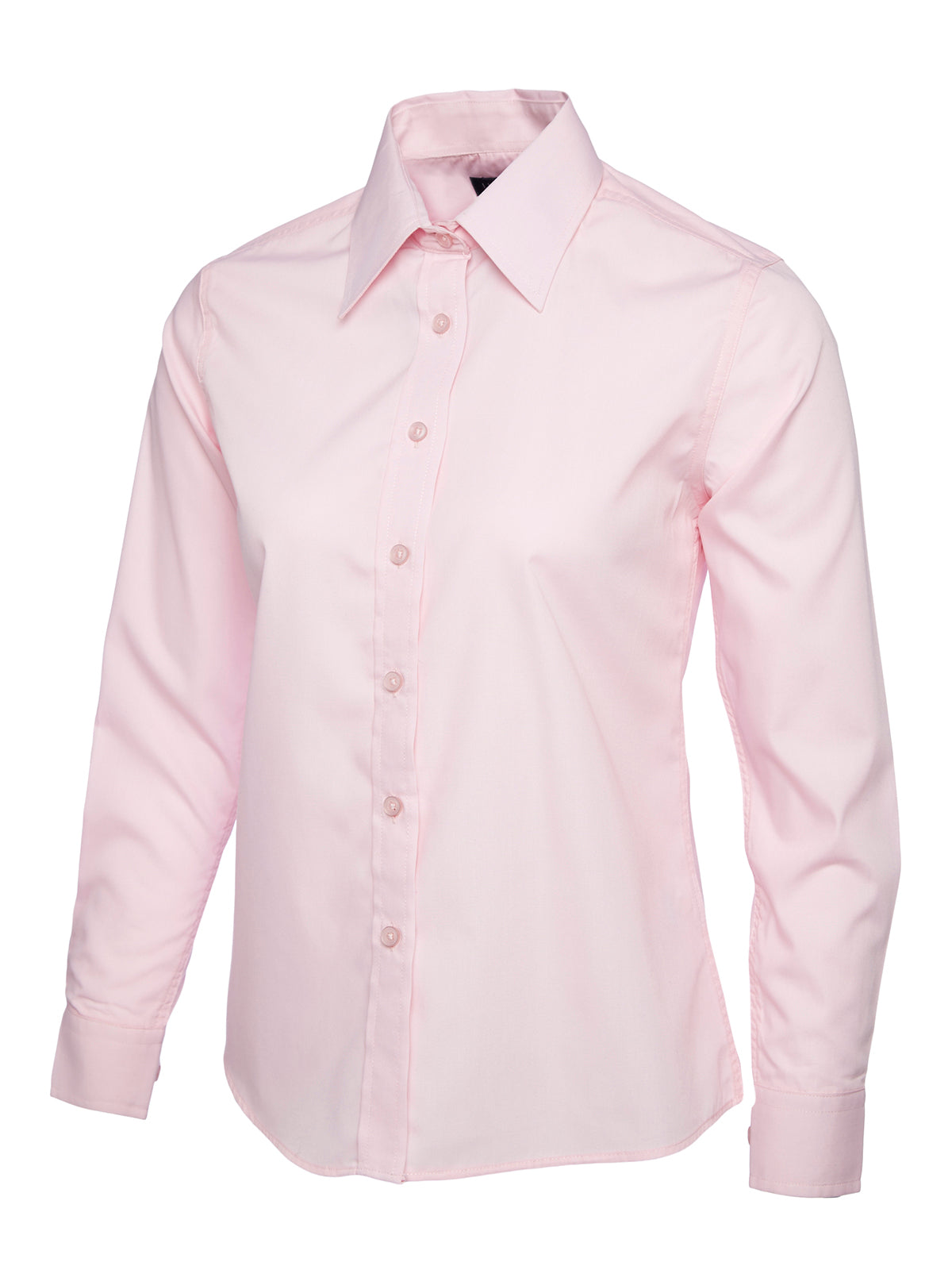 Uneek Ladies Poplin Full Sleeve Shirt in Pink