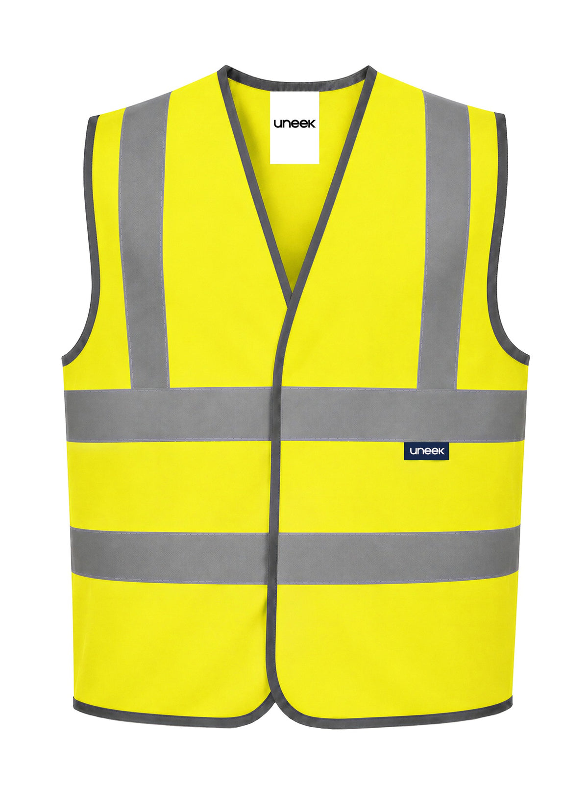 Uneek Hi Vis Safety Waistcoat in Yellow, front view