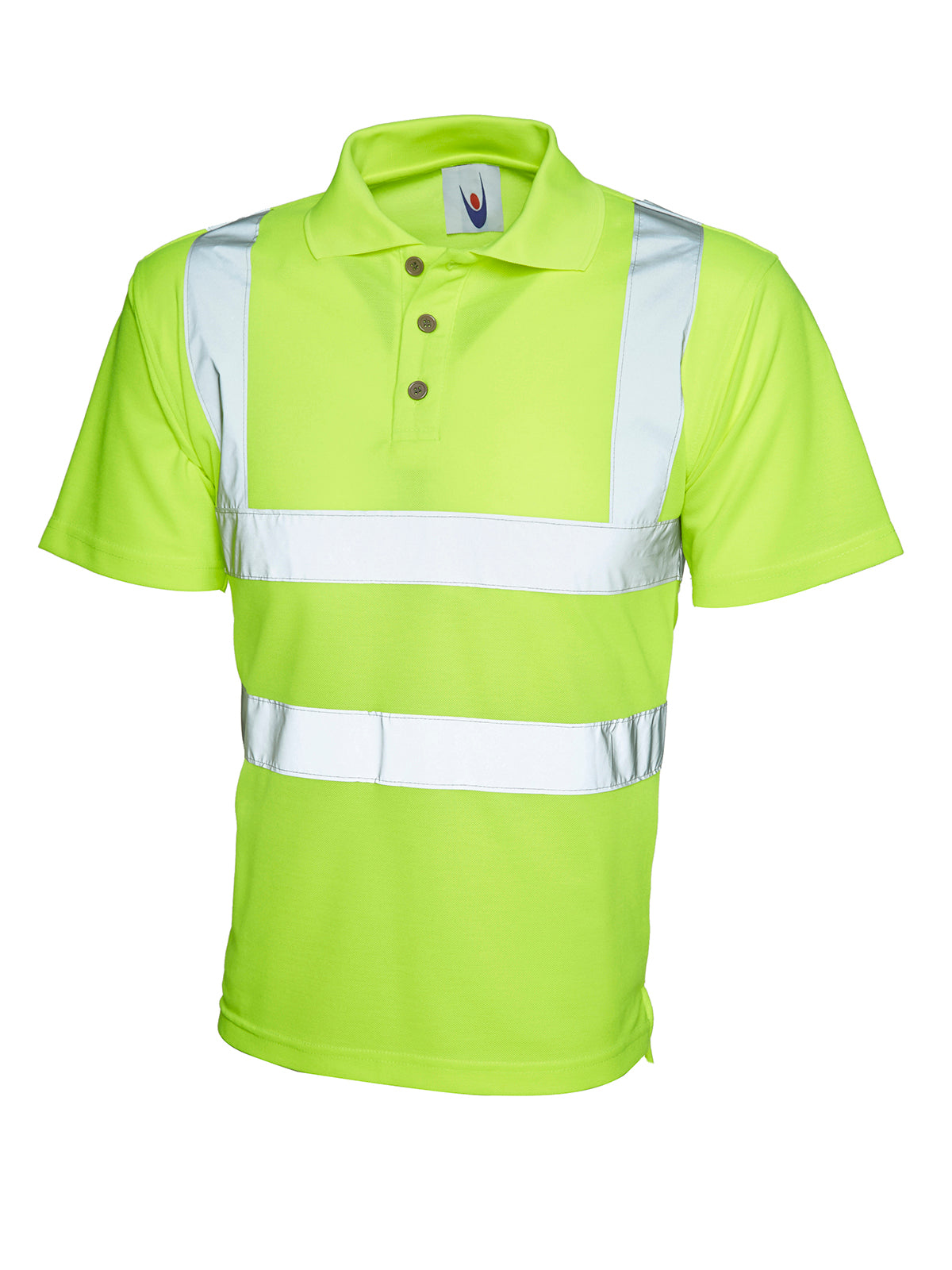 Uneek Hi Vis Polo Shirt in Yellow, front view