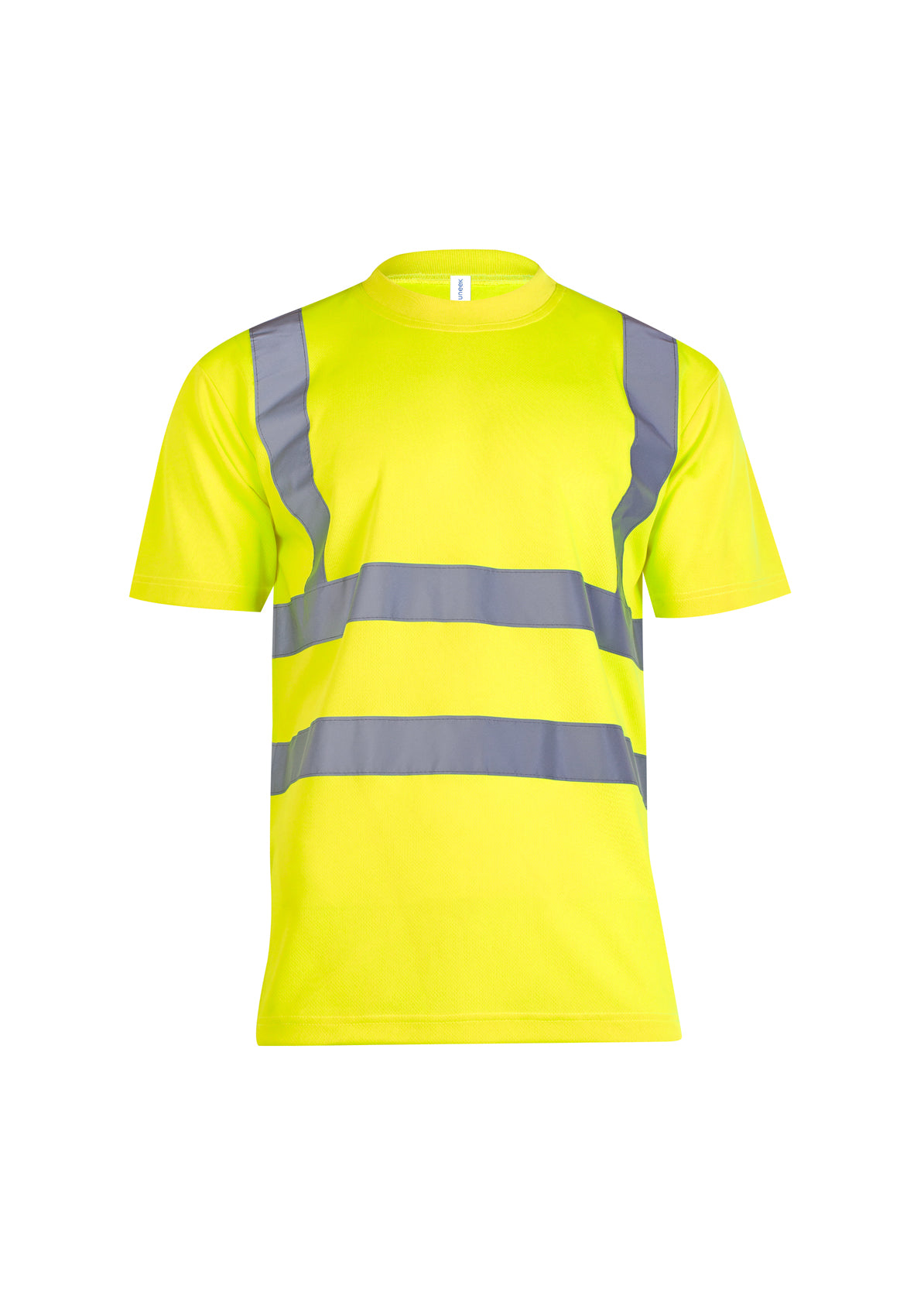 Uneek Hi Vis Short Sleeve T-Shirt in Yellow, front view