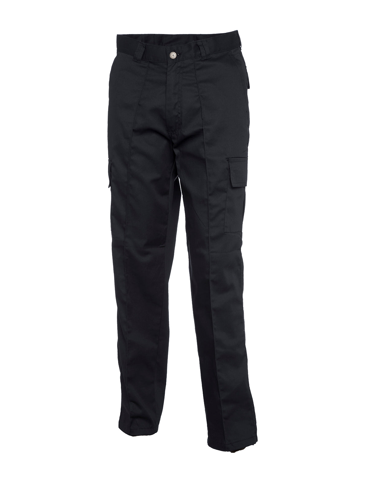 Uneek Cargo Trouser Short in Black, back view