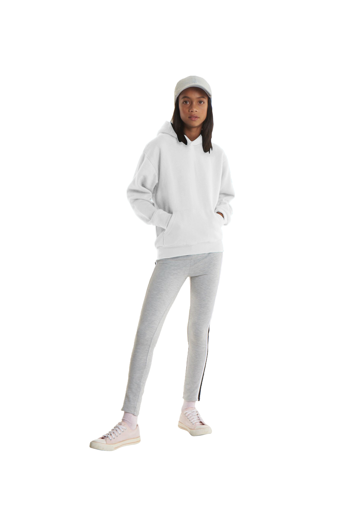 Uneek The UX Children’s Hooded Sweatshirt in White
