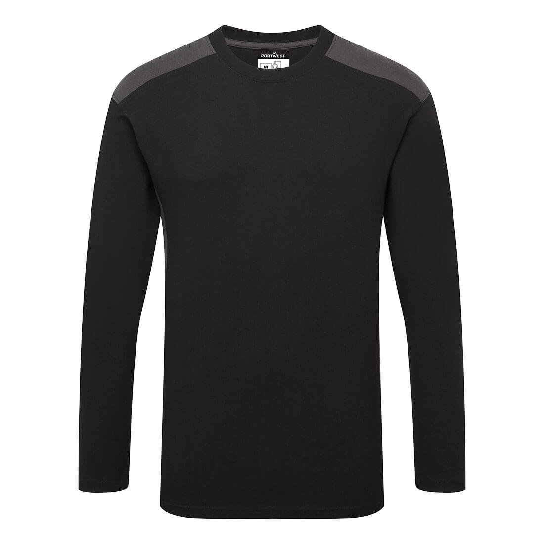 Portwest Two-Tone T-Shirt L/S in Black/Grey, main product image