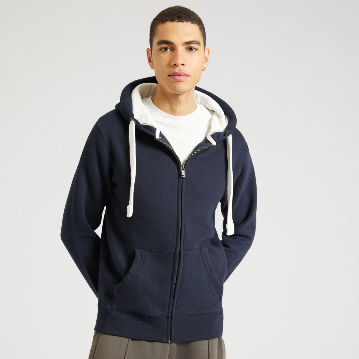 Cotton Ridge W81PF Comet Ultra Premium Zip Hoodie in French Navy